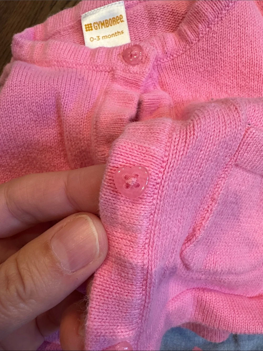 Baby Girl Size 3M Pink & Jean Dress Set with Pink Cardigan